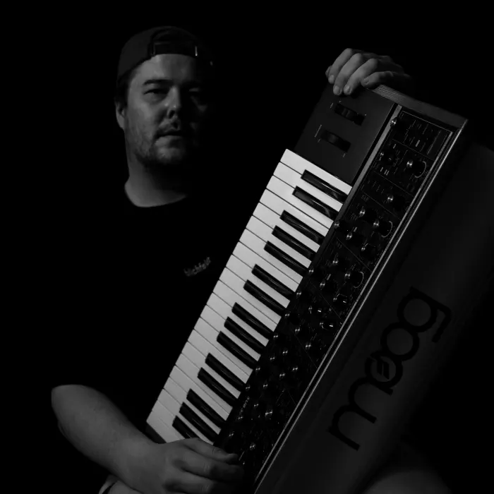 With a Moog synthesizer